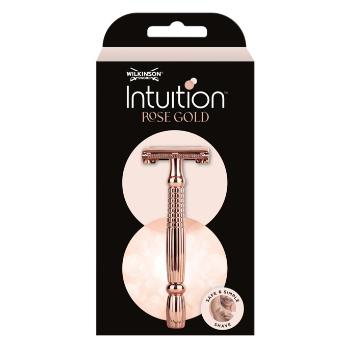 Wilkinson Sword Aparat de ras metalic pentru femei Intuition Double Edge Rose Gold (Razor) + 10 lame