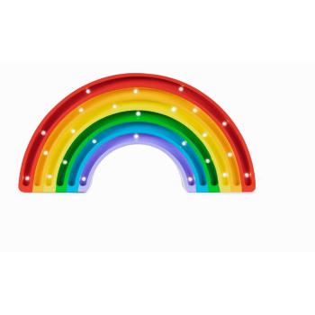 Veioză colorată din lemn de pin Little Lights Rainbow, lățime 37 cm