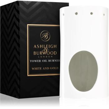Ashleigh & Burwood London White and Gold lampă aromaterapie din sticlă