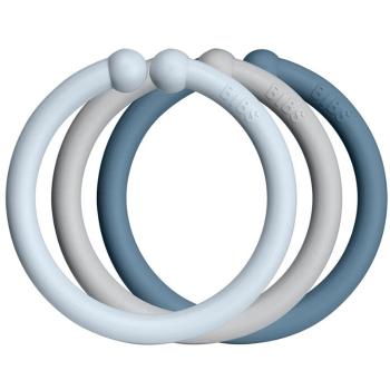 BIBS Loops cercuri pentru atârnat Baby Blue / Cloud / Petrol 12 buc
