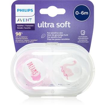 Philips Avent Soother Ultra Soft 0 - 6 m suzetă Girl Dreams 2 buc