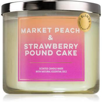 Bath & Body Works Market Peach & Strawberry Pound Cake lumânare parfumată 411 g