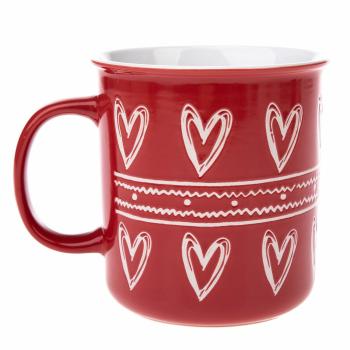 Cană de Crăciun din ceramică Christmas heart II, roșu, 710 ml 