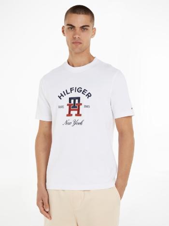 Tommy Hilfiger Curved Monogram Tricou Alb