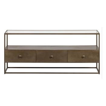 Comodă TV aurie din metal 115x50 cm Depart – BePureHome