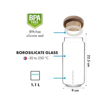 Set 3 borcane pentru alimente din sticlă borosilicată Klarstein Lovage