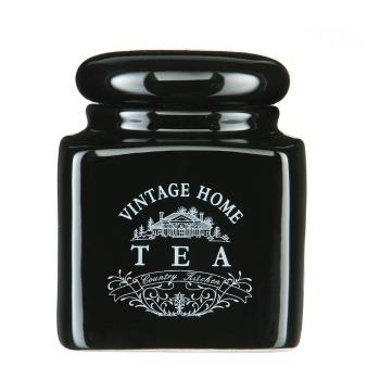 Recipient ceramică ceai Premier Housewares Vintage Home, negru