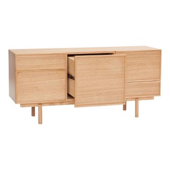 Comodă în culoare naturală joasă cu aspect de lemn de stejar 140x65 cm Cube – Hübsch