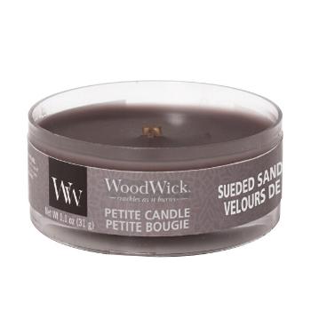 WoodWick Lumânare aromatică mică cu fitil din lemn Suede and Sandalwood 31 g