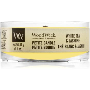 Woodwick White Tea & Jasmine lumânare votiv cu fitil din lemn 31 g