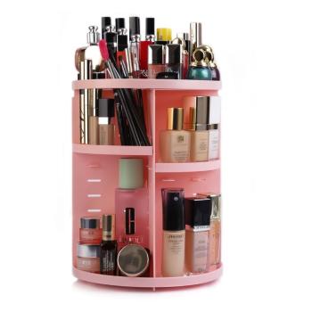 Organizator rotativ pentru cosmetice din plastic roz - Hermia