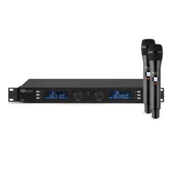 Power Dynamics PD632H 2X, kit de microfon wireless UHF cu 20 de canale, 2 x microfon de mână