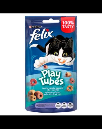 FELIX Play Tubes Recompense cu peste si creveti la cuptor pentru pisici 8x50 g