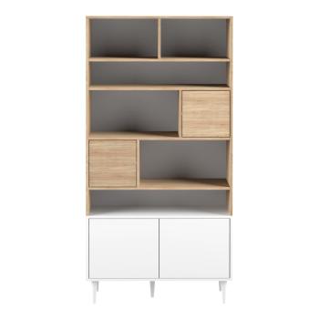 Bibliotecă albă din cu aspect de stejar 90x180 cm Horizon - TemaHome