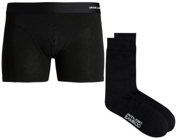 Jack&Jones Set bărbați - boxeri și șosete JACBAMBOO 12198875 Black S