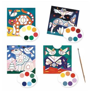 Set carte de colorat cu acuarele Djeco Vivid