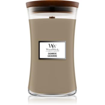 Woodwick Cashmere lumânare parfumată cu fitil din lemn 609,5 g