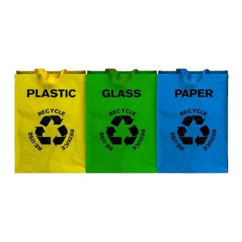 Set 3 sacoșe pentru materiale reciclabile Premier Housewares, 40 l