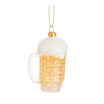 Ornament de Crăciun din sticlă Frothy Beer – Sass & Belle