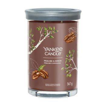 Yankee Candle Lumânare aromatică Signature sticlă mare Praline & Birch 567 g