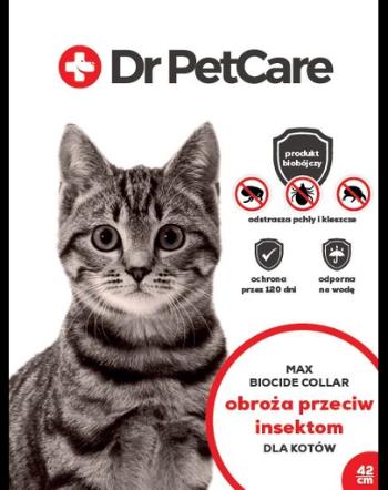 Dr PetCare MAX Biocide Collar Zgarda anti-purici si insecte, pentru pisici 42 cm 3 buc.