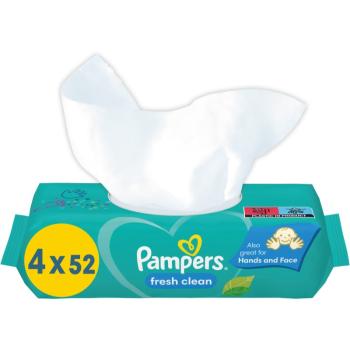 Pampers Fresh Clean Șervețele umede pentru copii pentru piele sensibila 4x52 buc