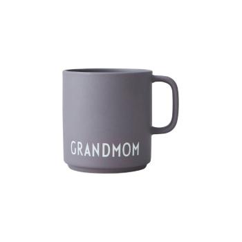 Cană din porțelan Design Letters Grandmom, gri