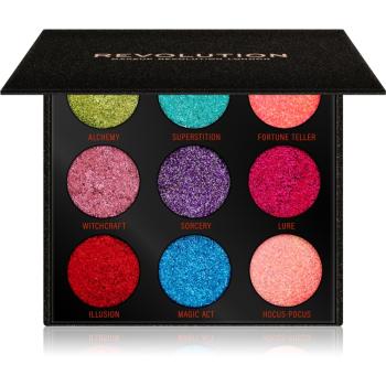 Makeup Revolution Pressed Glitter Palette paletă cu farduri cu sclipici culoare Abracadabra 10.8 g