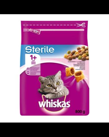 WHISKAS Hrana uscata Sterile cu pui 5x800g