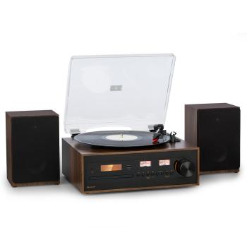 Auna Oxford SE, mini sistem stereo, DAB+/FM, funcție BT, vinil, CD, AUX-In