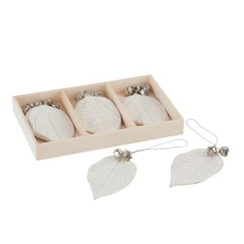 Set 9 ornamente pentru Crăciun J-Line Leaf