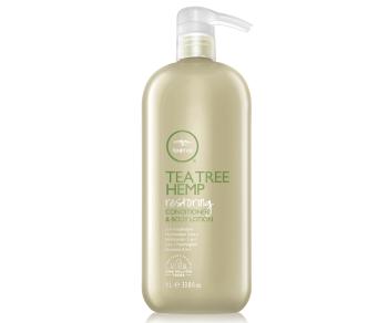 Paul Mitchell Balsam restaurator de cânepă și loțiune de corp 2 în 1 Tea Tree Hemp (Restoring Conditioner & Body Lotion) 1000 ml