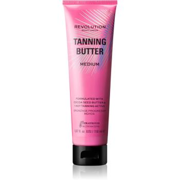 Makeup Revolution Beauty Tanning Butter unt pentru corp, hranitor cu efect autobronzant culoare Light/Medium 150 ml