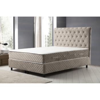 Pat boxspring bej cu spațiu de depozitare 160x200 cm Sonata – Kalune Design