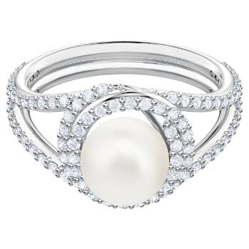 Swarovski Inel fermecător cu perle și cristale strălucitoare Swarovski Sunshine54827 55 mm