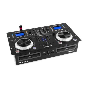 Vonyx CDJ500, stație de lucru DJ, 200W, 2 CD-Player, BT, 2 x USB-Port, mixer cu 2 canale