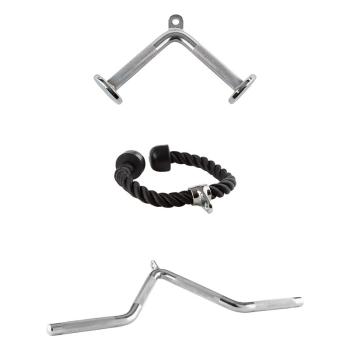 Capital Sports Set de trei mânere de triceps, 2 X oțel cromat, 1 x nailon