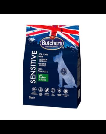 BUTCHER'S Functional Sensitive Dog Dry Recompense cu curcan si orez pentru cainii cu sensibilitati 5kg