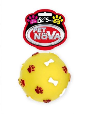 PET NOVA DOG LIFE STYLE Minge din cauciuc pentru caini, galben, 7,5cm