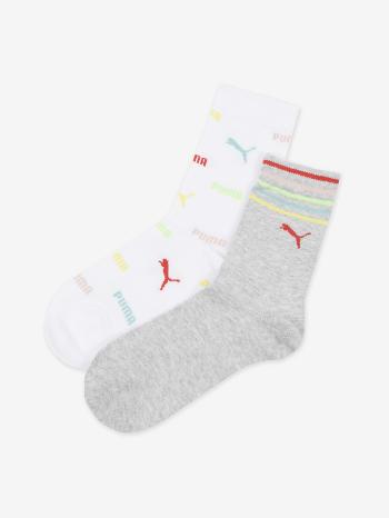 Puma Logo Aop Sock Șosete 2 perechi pentru copii Alb