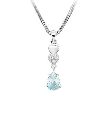 JVD Pandantiv romantic din argint cu topaz albastru SVLP0634SH8M300