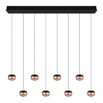 Lustră negru-arămiu  LED cu abajur din metal Orbit – Trio Select