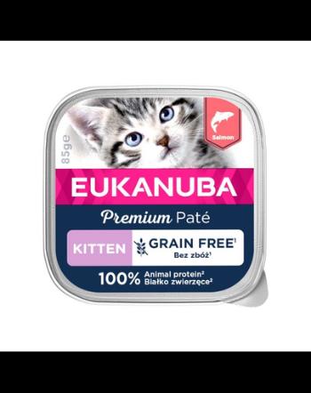 EUKANUBA Grain Free Kitten Pateu pentru pisoi Somon 16 x 85 g