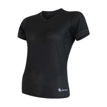 Femeii cămașă Sensor Coolmax proaspăt aer V-Neck negru 17100021