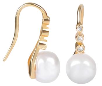 JwL Luxury Pearls Cercei din argint placat cu aur cu perla autentica JL0411