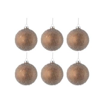 Set 6 globuri din sticlă pentru Crăciun J-Line Bauble, ø 8 cm, auriu