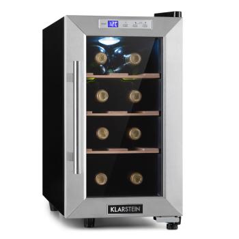Klarstein Reserva 8 Uno, frigider pentru vin, 23 litri, 8 sticle, 11 - 18 °C, 26 dB, oțel inoxidabil