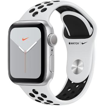 Apple Watch Series 5 Nike 40mm aluminiu argintiu cu curea albă Nike