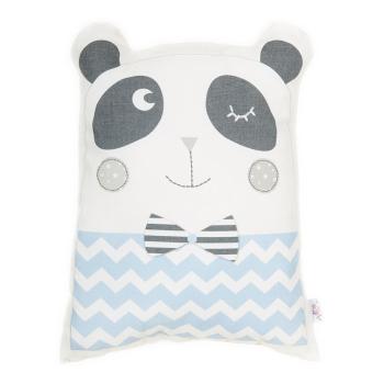 Pernă din amestec de bumbac pentru copii Mike & Co. NEW YORK Pillow Toy Panda, 25 x 36 cm, albastru