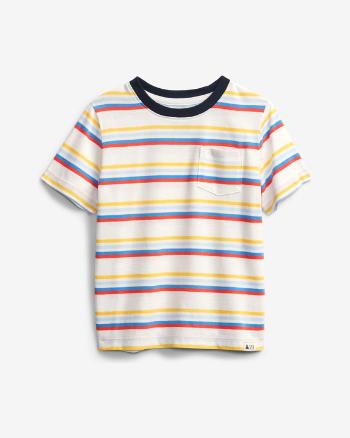 GAP Stripe Tricou pentru copii Alb Multicolor